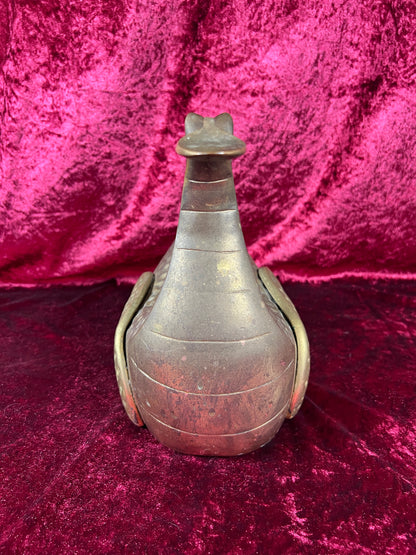 Vintage Brass Decor - Heavy Wood Stove Humidifier - Aged Brass Dragon - 1982 Gates General Corporation