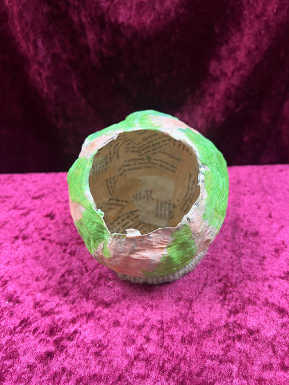 Vintage Inspired Handmade Paper Mache Lantern - Grinning Gourd - Small