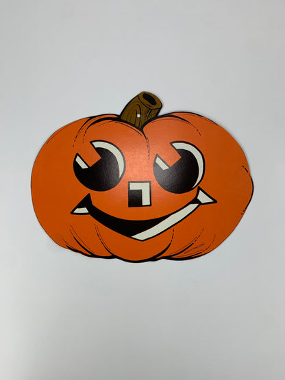 Vintage Halloween Die Cut - Smiling Jack-O-Lantern - Made In Hong Kong