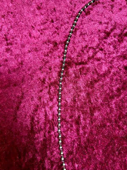 Vintage Metal Medallion Necklace – Miraculous Medal Beaded Rosary Style - 14"