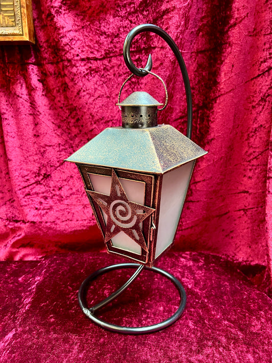 Vintage Decor - Hanging Table Top Lantern with Star Motif - Whimsigoth Style
