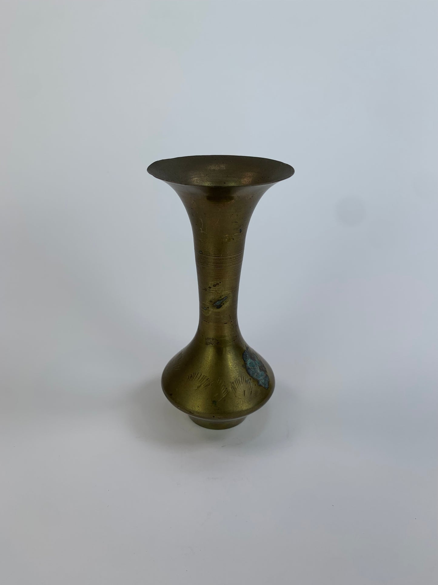 Vintage Brass Fluted Vase - 4 3/4"- Made In India