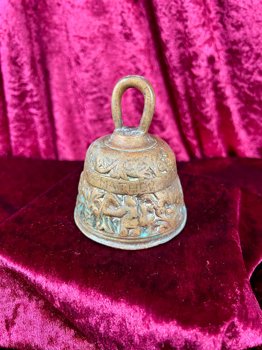 Vintage Religio - Antique Brass Sanctuary Bell - Raised Relief of The Twelve Apostles