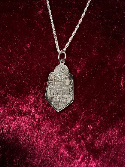 Vintage Sterling Silver Religious Pendant - Saint Christopher Catholic Medal