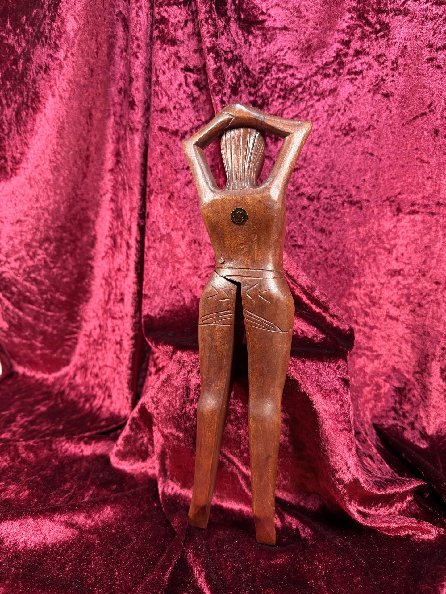 Vintage Tiki Barware - Wooden Nude Woman Nut Cracker - Made in Philippines