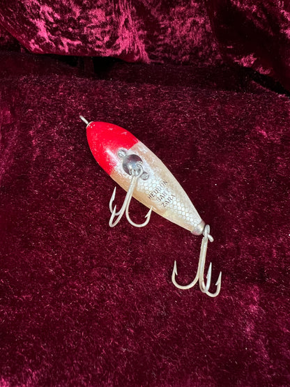 Vintage Heddon Plastic Fishing Lure - Baby Zara Red Head with Original Box