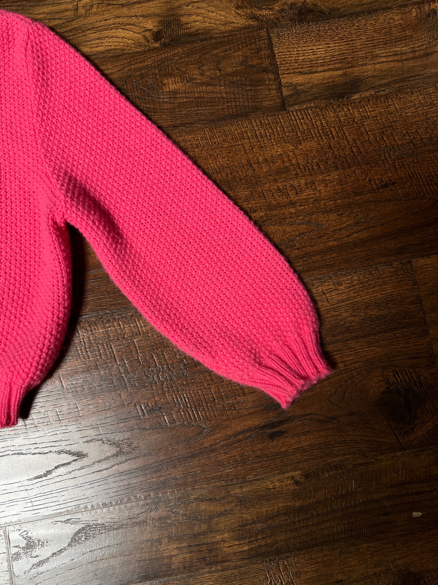 Vintage Catalina Knit Cardigan - Bubblegum Pink White Trim Button Front Sweater - Small
