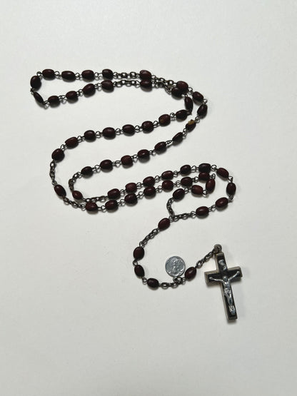Antique Religio - Rosary Bead Necklace - Hinged Crucifix - Ex Terra Catacombarum