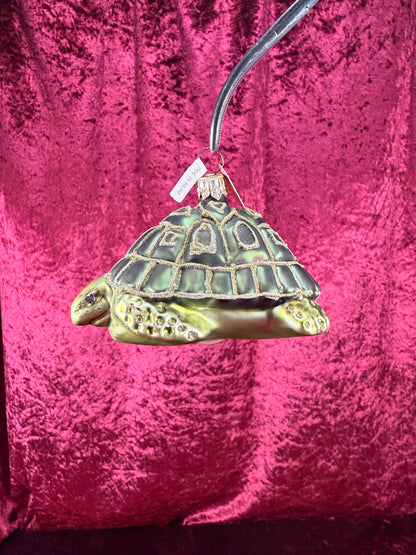Vintage Christmas - Handblown Glass Ornament - Sea Turtle - Discovery Channel - Made In Poland