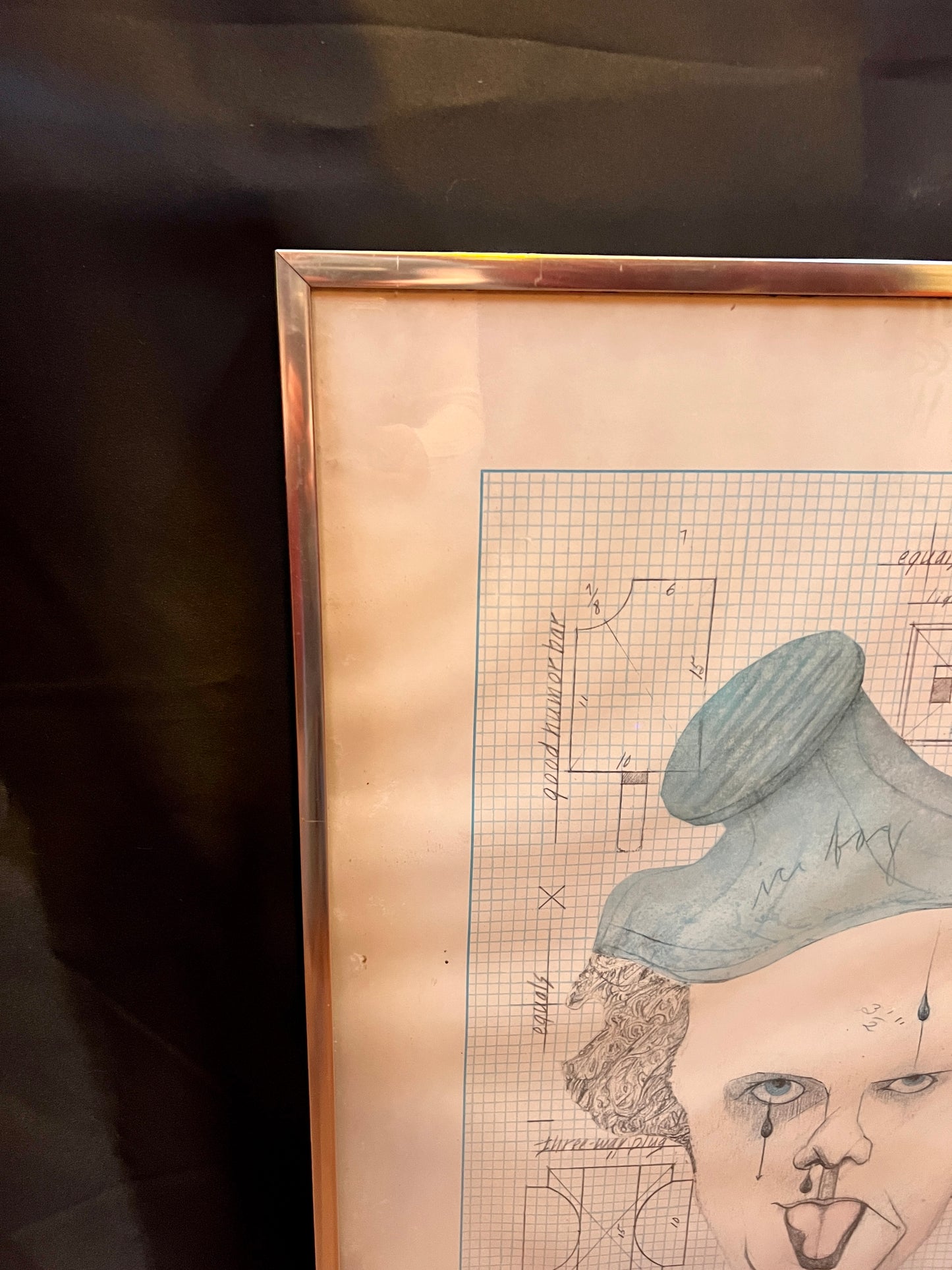 Vintage Wall Art - Framed Print - Stephen King's IT Style Clown - LA County Museum of Art - 1971