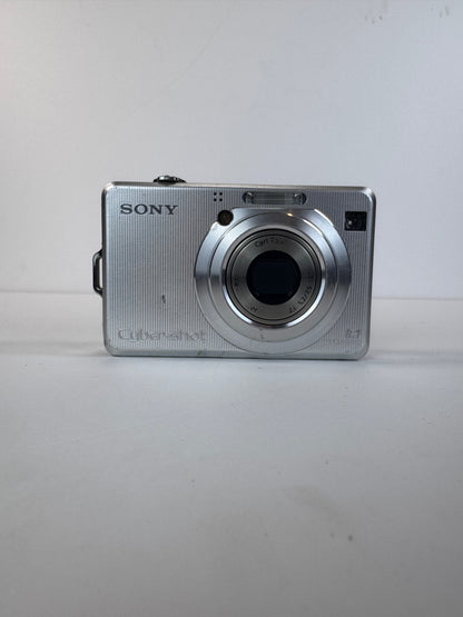 Vintage Digital Camera - Sony Cybershot DSC W100 8.1 MP - Silver - Tested Works w Battery and Memory Card