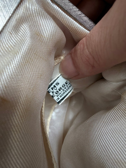 Vintage Accessories - 1950s Gems by George Silver Pearled Beaded Evening Purse - Kiss Lock Closure w/ Gold Chain Strap