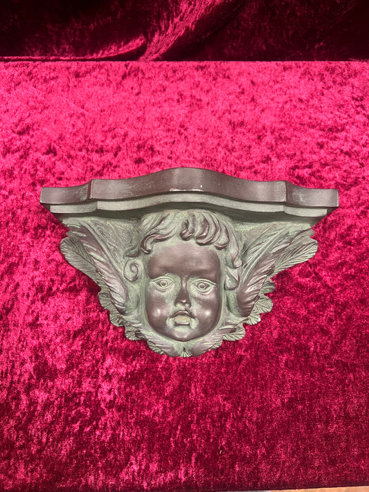 Vintage Home Decor - Floating Resin Wall Shelf - Cherub