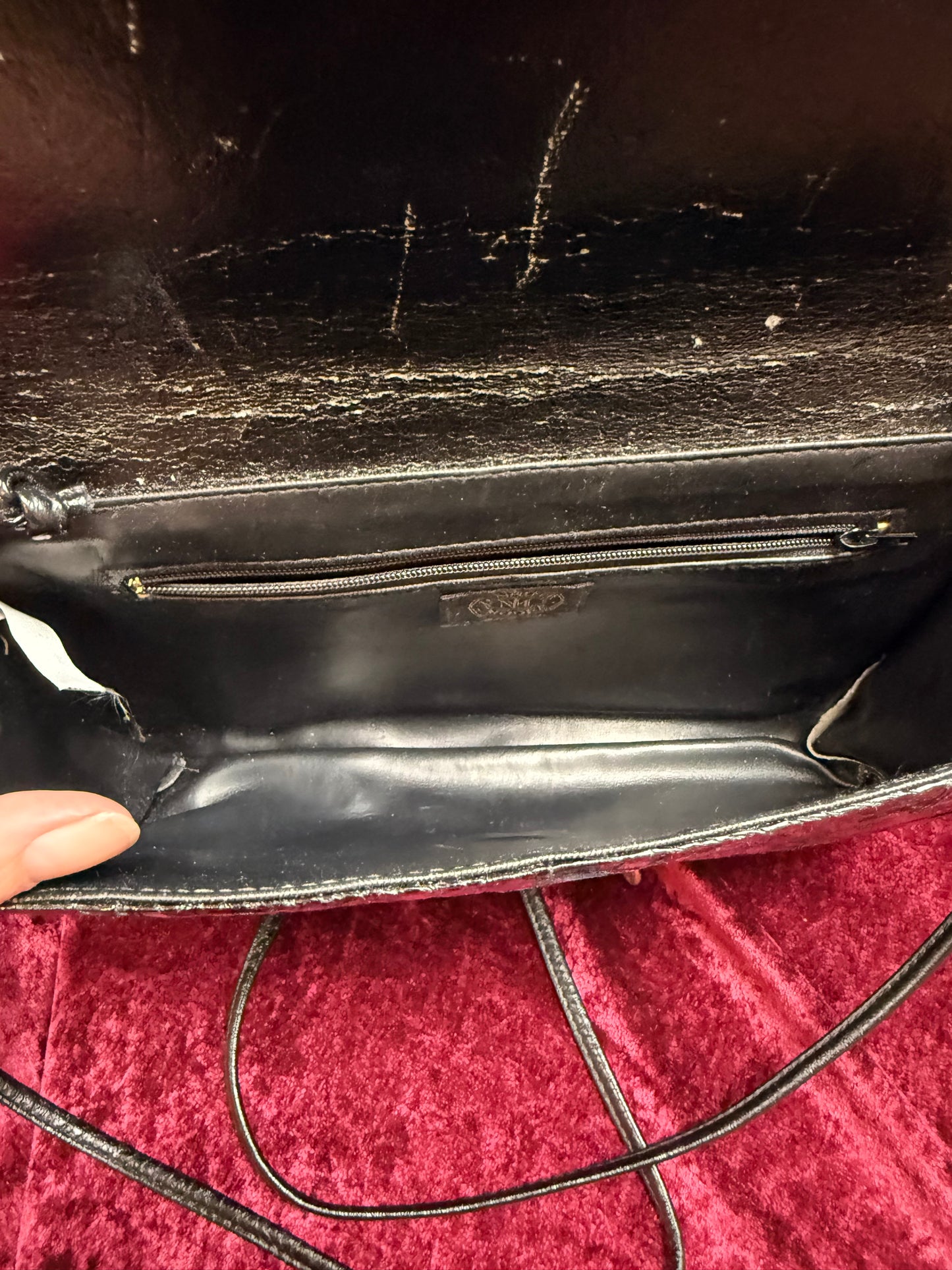 Vintage Accessories - Crossbody Evening Purse - Genuine Black Snakeskin - Jennifer Moore