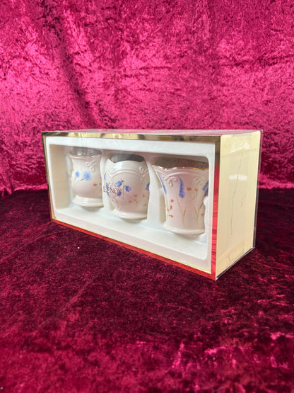 Vintage Home Decor - Porcelain Votives - 24K Gold Accents - Blue Flowers - Lenox
