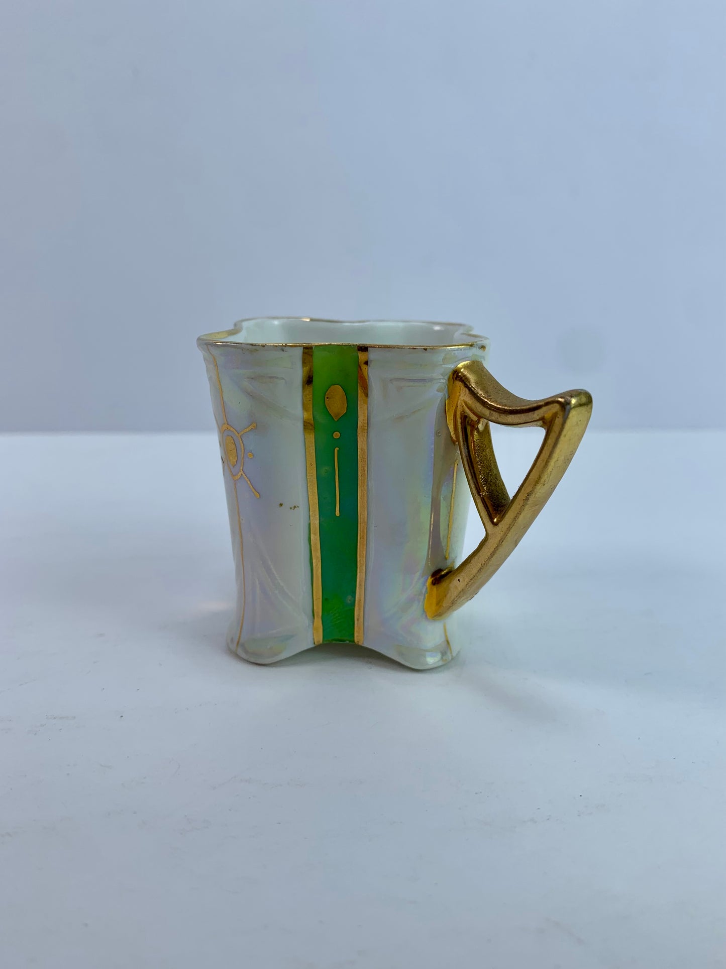 Vintage Kitchen - Demitasse Espresso Cup - Green & White - 2"
