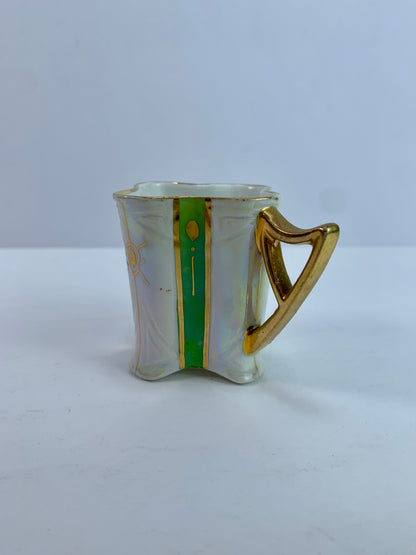 Vintage Kitchen - Demitasse Espresso Cup - Green & White - 2"