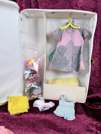 Vintage Vinyl Fashion Doll Case – Mixed Barbie Clothing, Shoes & Accessories