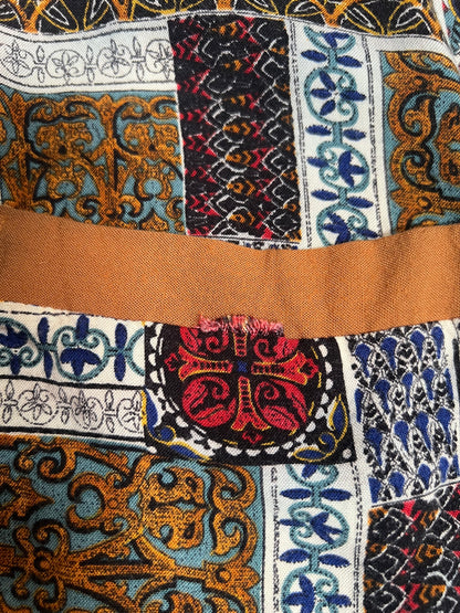 Vintage Clothing - Collared Button Up Short Sleeve Shirt - Mosaic Tiles Print - X-Large - Placements