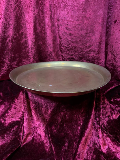 Vintage Brass Vanity Tray - Large Round Minimalist Perfume Display