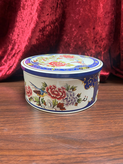 Vintage Kitchen - Metal Tea Storage Tin - Bluebird In the Flower Bush - Tin Box Company of America - 1987