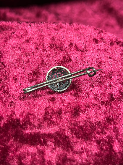 Vintage Jewelry - Poison Ring and Brooch Set - Sterling Silver - Made In Italy - Size 4