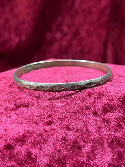 Vintage Jewelry - Bangle Bracelet - 925 Sterling Silver - Stamped Corn - Taxco
