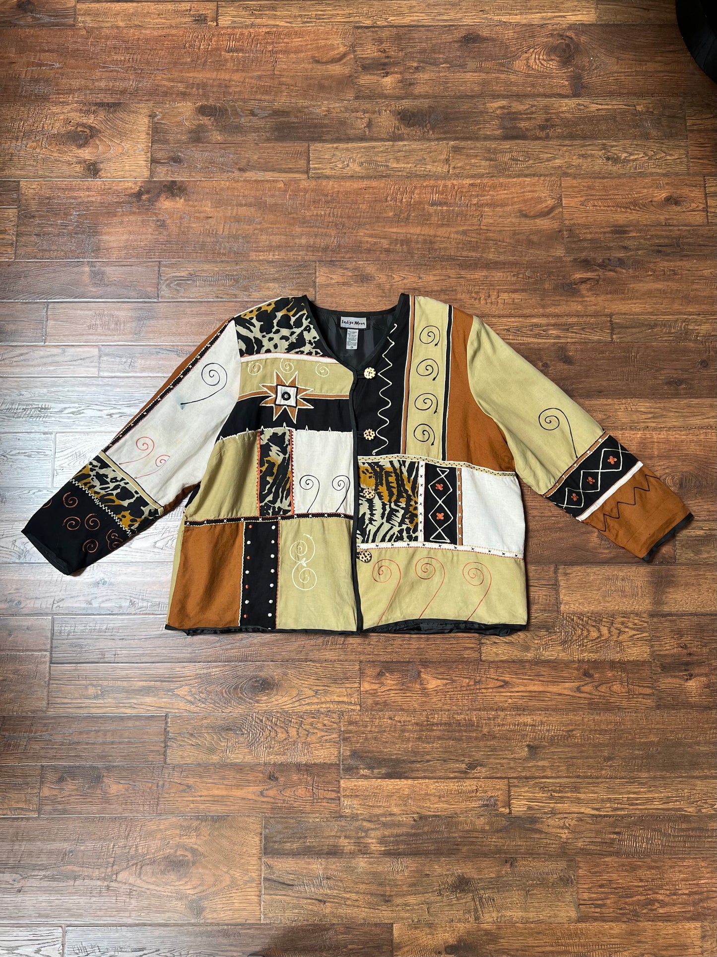 Vintage Clothing - Lightweight Jacket - Abstract 90’s Animal Print - 2X-Large - Indigo Moon