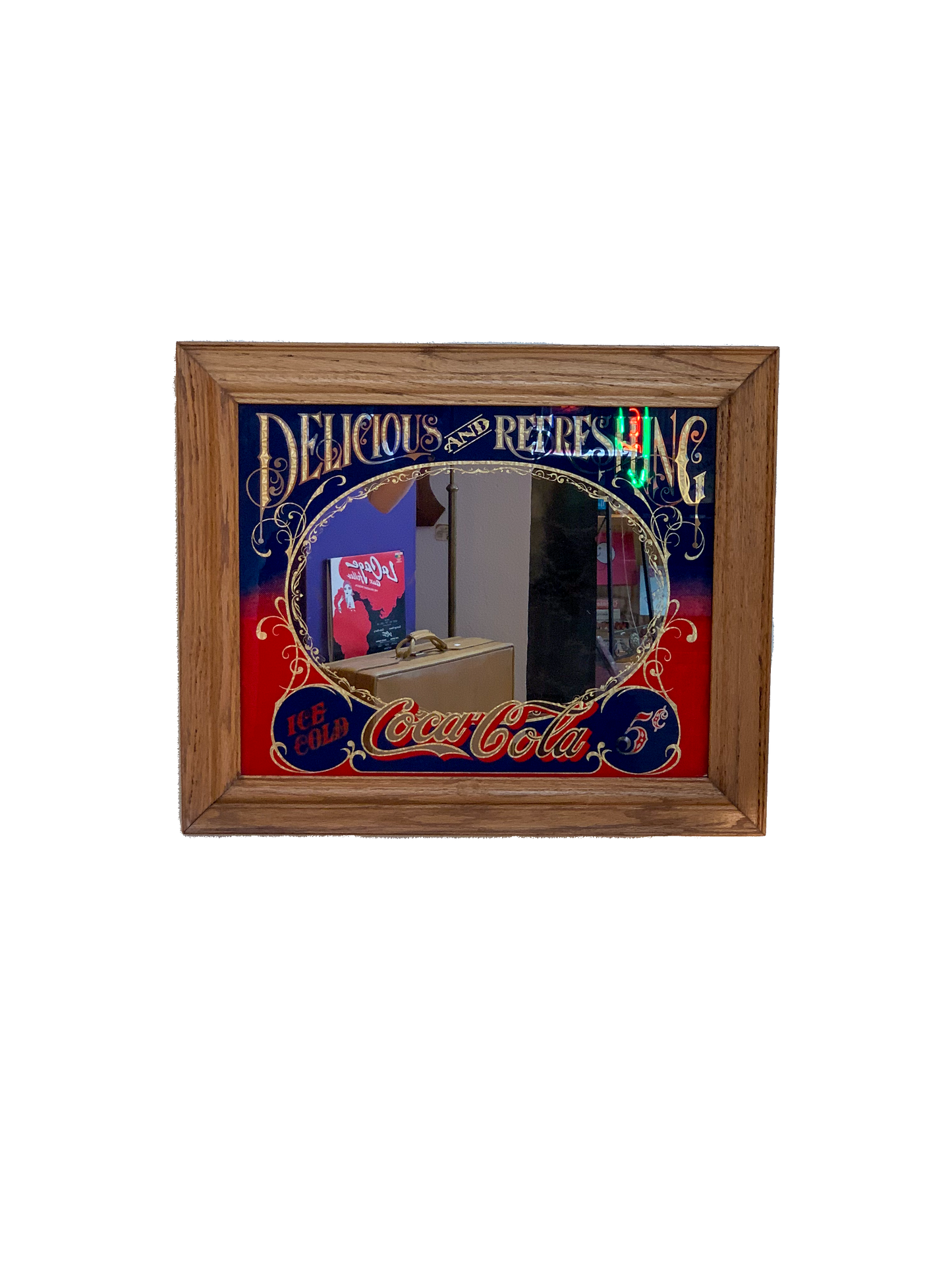 Vintage Coca-Cola Advertising Wood Framed Mirror