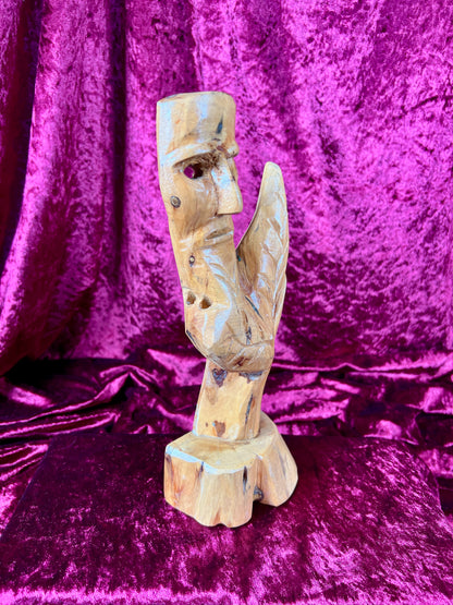 Vintage Oddities - Hand Carved Wood Statue - Face In The Tree