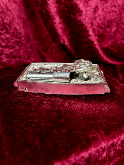 Vintage Metal Belt Buckle - Agent Zero Remington Derringer Cap Gun - 1959 Mattel