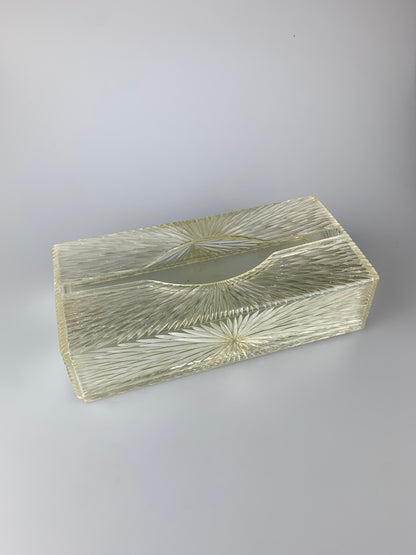 Vintage 1960s Lucite Starburst Tissue Box Holder - Wall Mountable