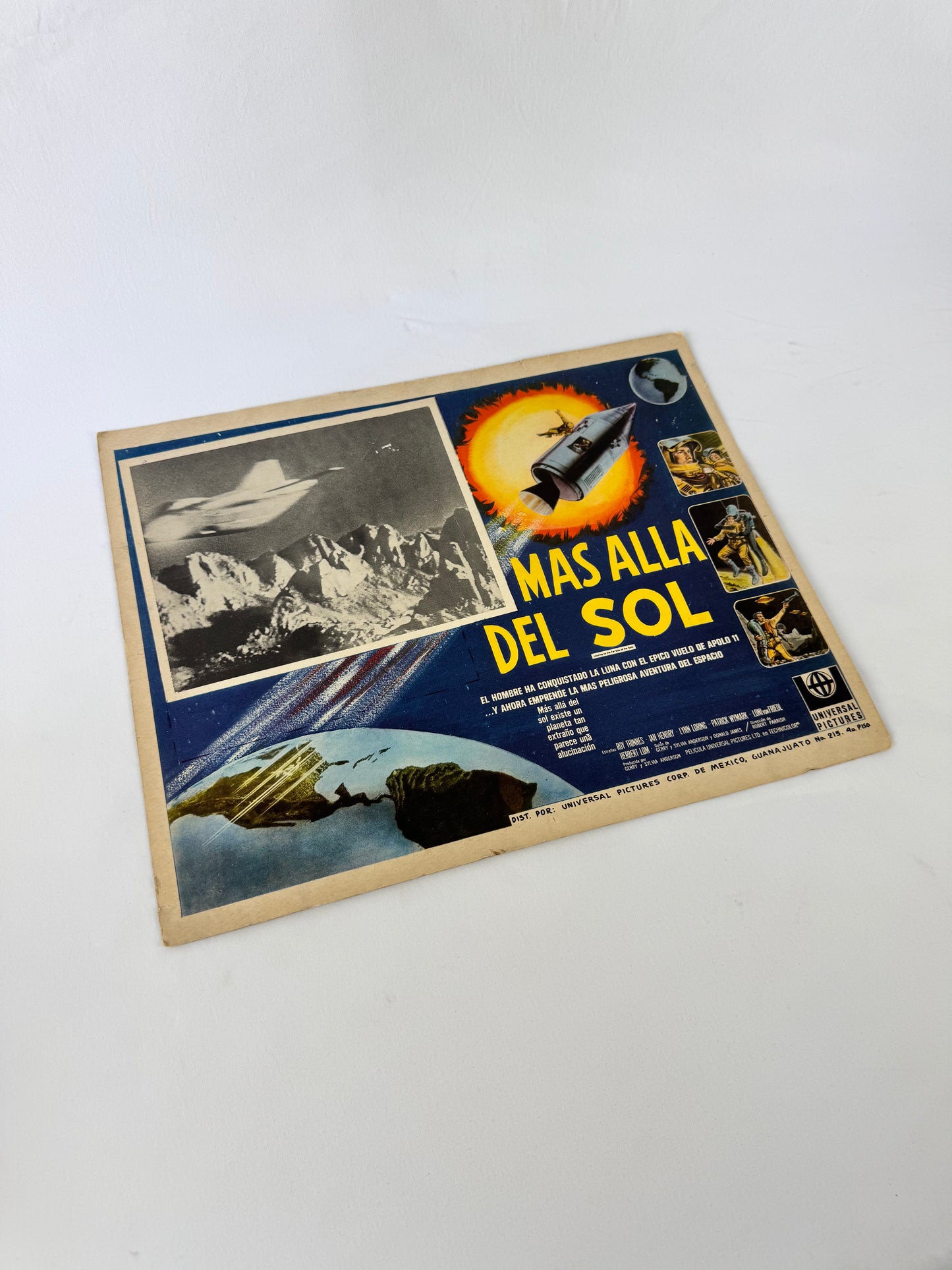 Vintage 1960s Lobby Movie Card - MAS ALLA DEL SOL - Mexican Sci fi Movie by Universal Studios