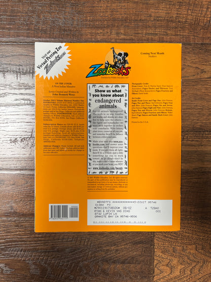 Vintage Ephemera - Magazine - Zoobooks - Endangered Animals - October 2001
