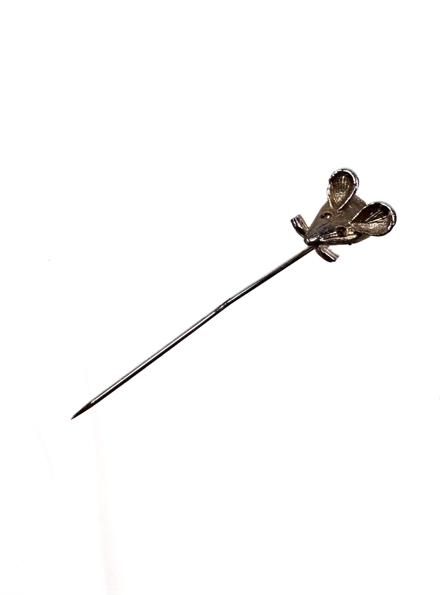 Vintage Stick Pin - Silver Tone Mouse Head