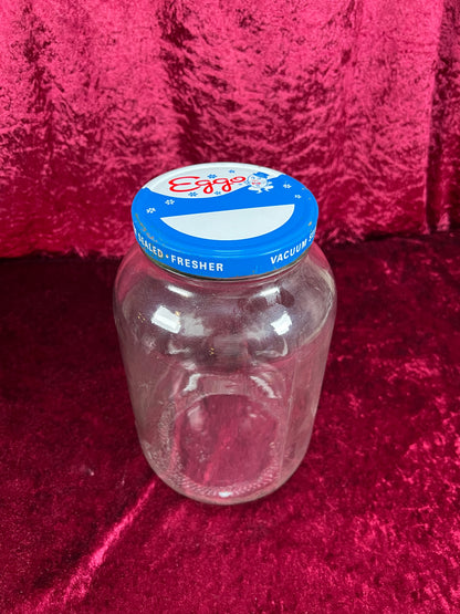Vintage Glass Kitchen Storage Jar – Eggo Advertising Lid Mid Century Canister