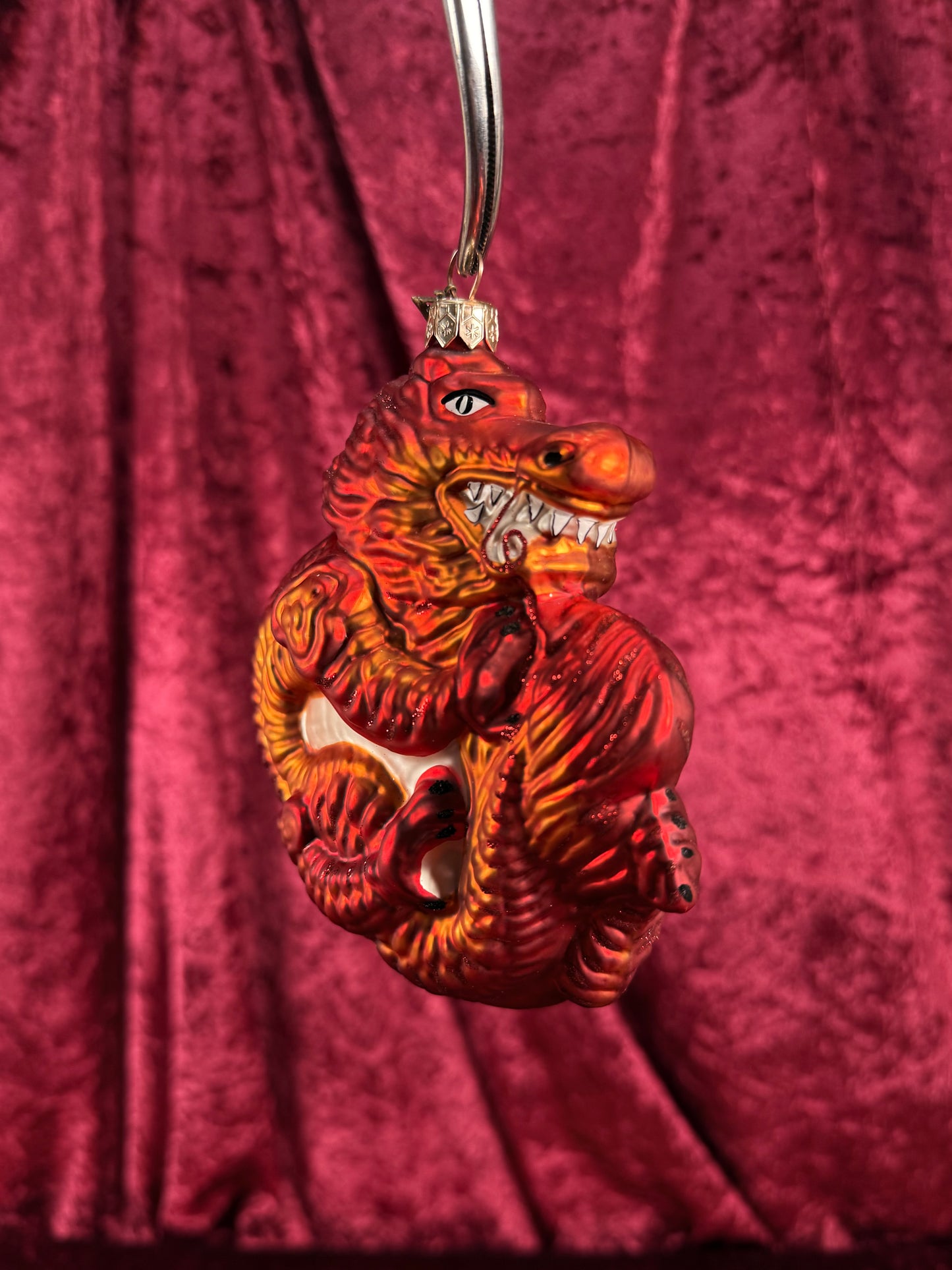 Vintage Christmas - Handblown Glass Ornament - Red Dragon - 2001 - Christmas World