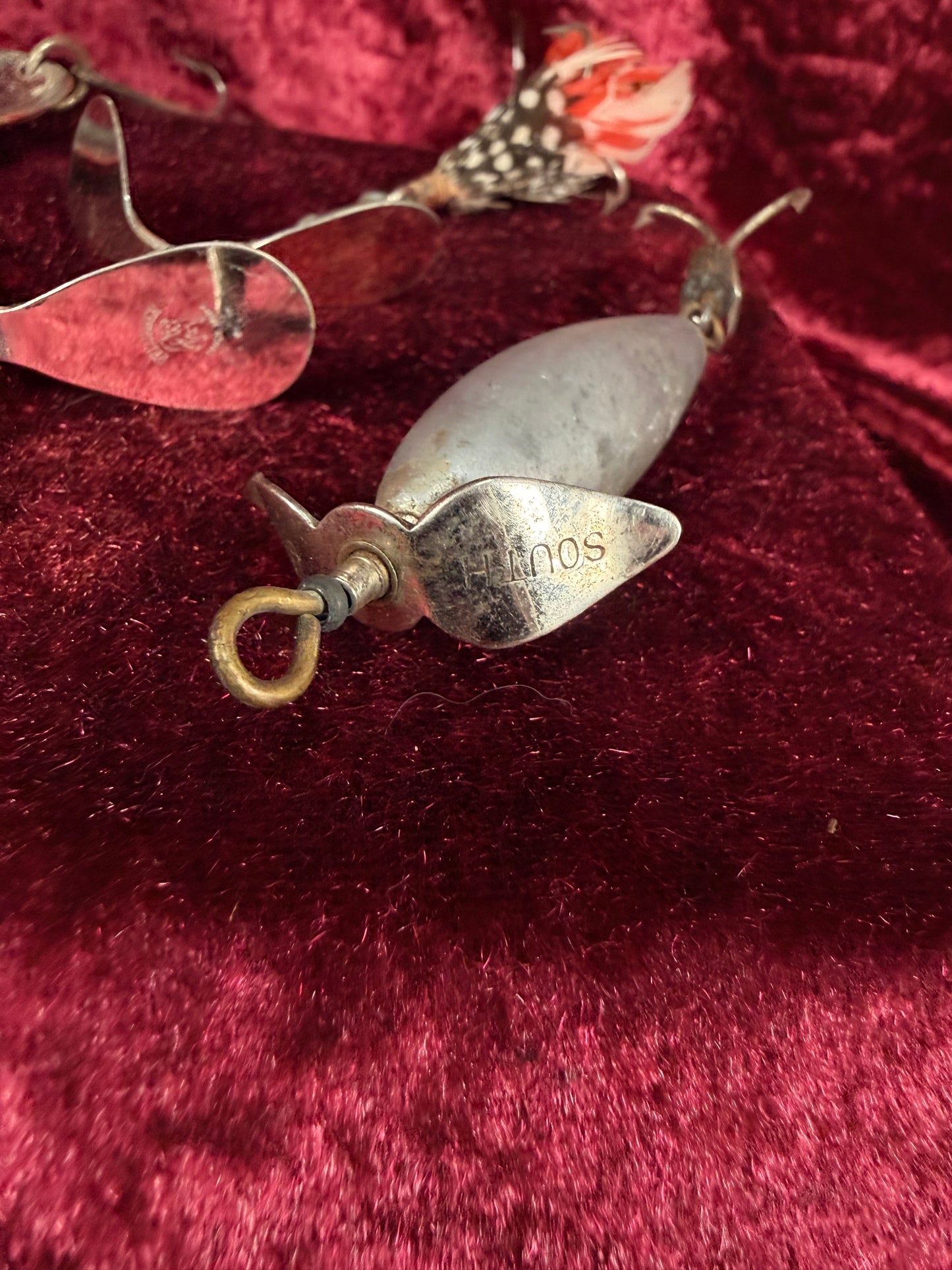 Vintage Metal Fishing Lure Lot - Pflueger & South Bend Spinner Baits