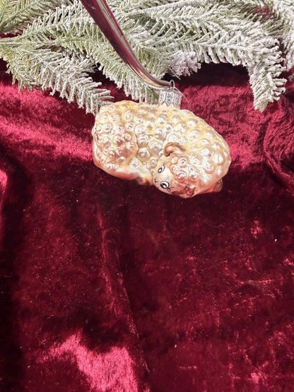 Vintage Christmas - Handblown Glass Ornament - Sheep - Inge Glas - Germany