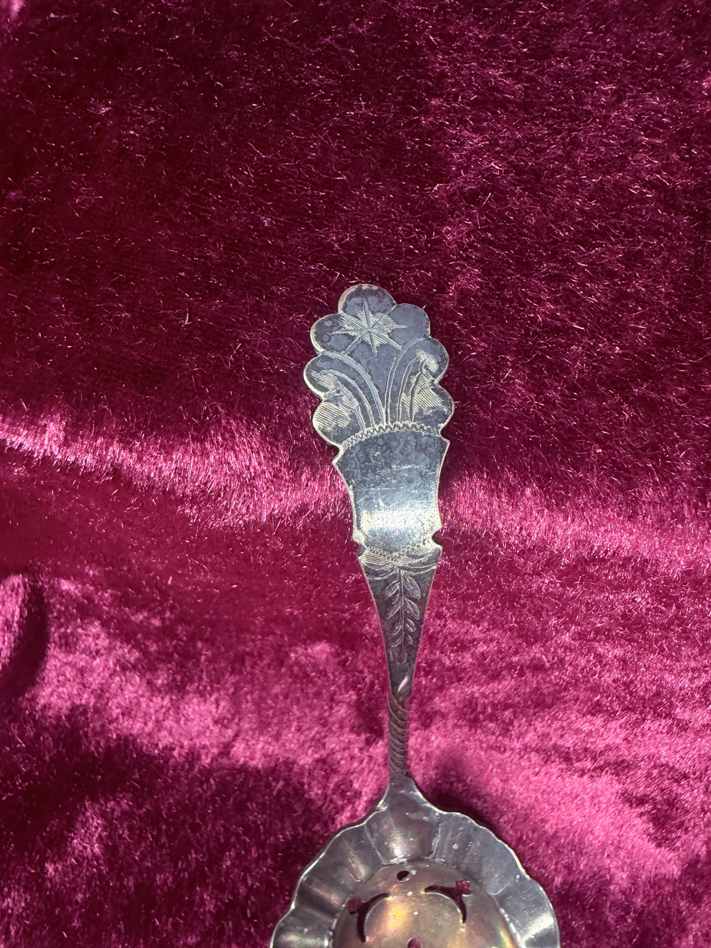 Vintage Silverplate Sugar Sifter Spoon – Pierced Bowl Floral Handle