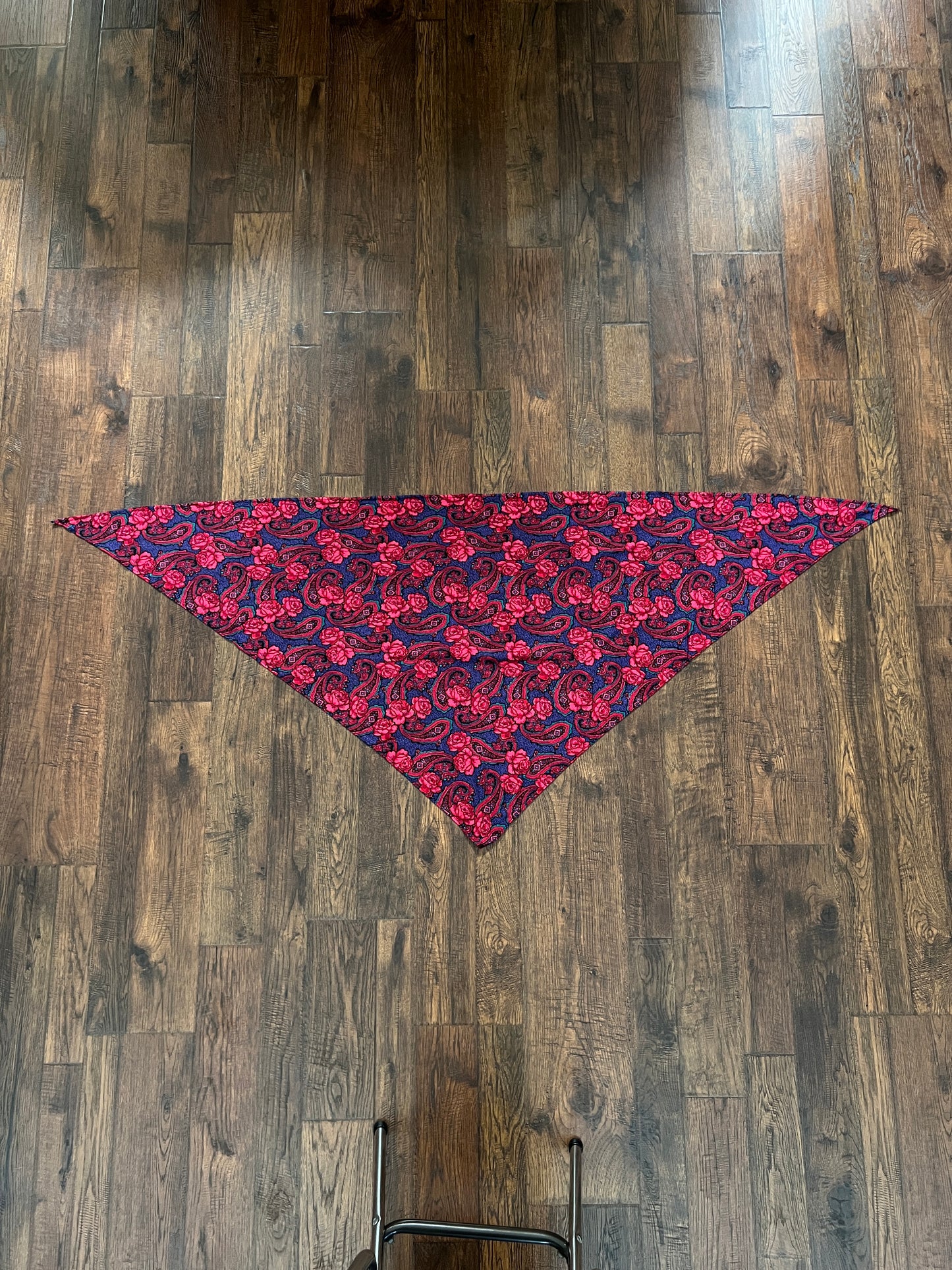 Vintage Floral Paisley Triangle Scarf - Pink and Purple Paisley Rose Shoulder Wrap