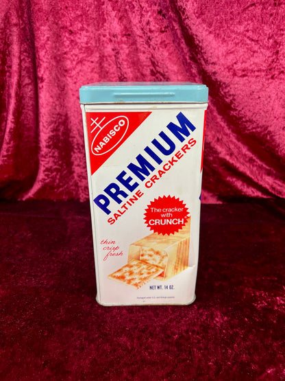 Vintage Kitchen Canister - Nabisco Premium Saltine Cracker Tin - 14 Oz