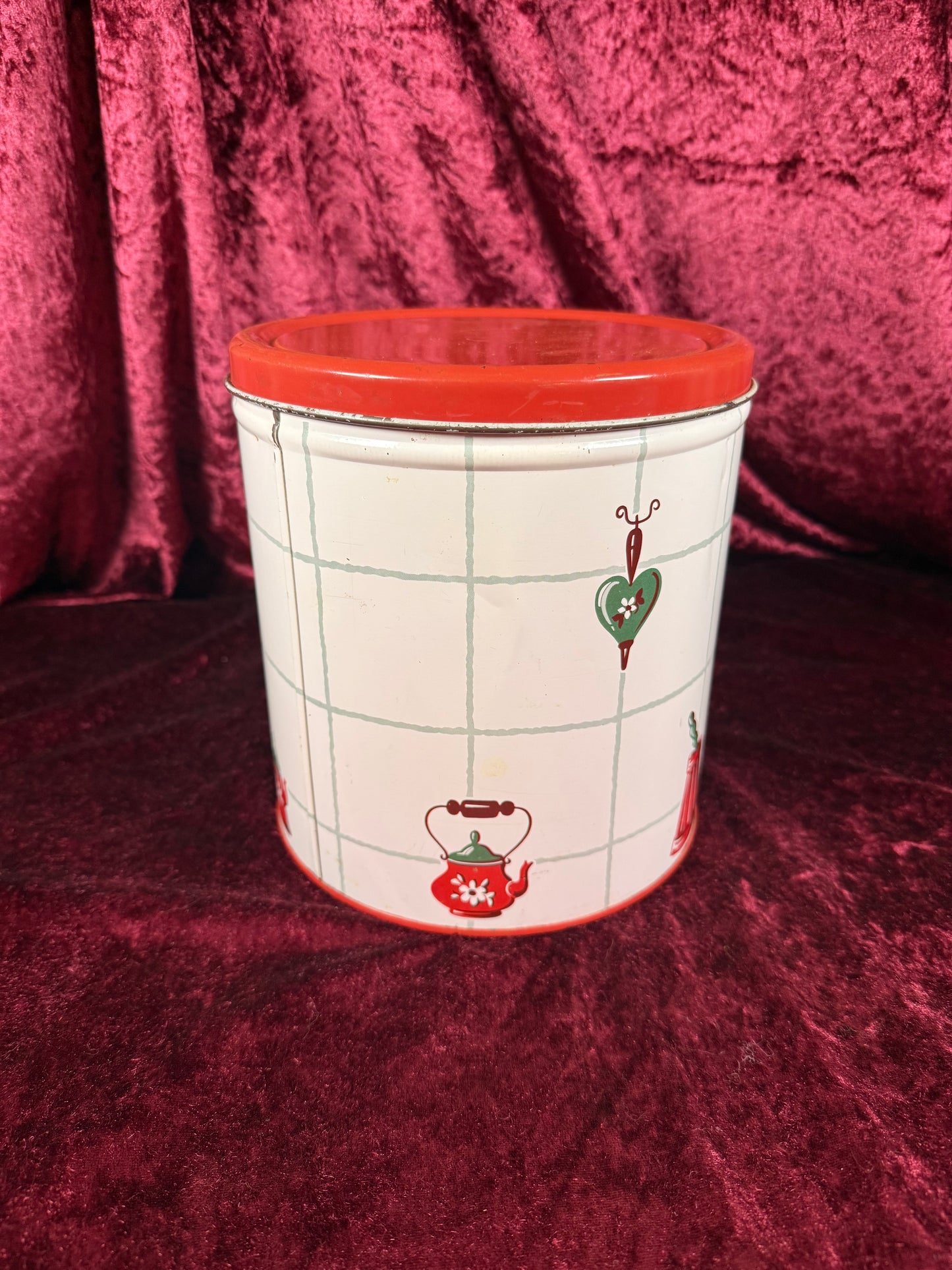 Vintage Decoware Tin Kitchen Canister - Mid Century Kitchen Print