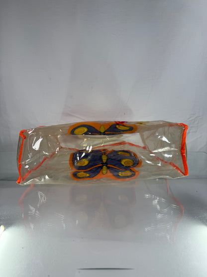 Vintage Accessories - Plastic Market Bag - Groovy Butterfly 1970s