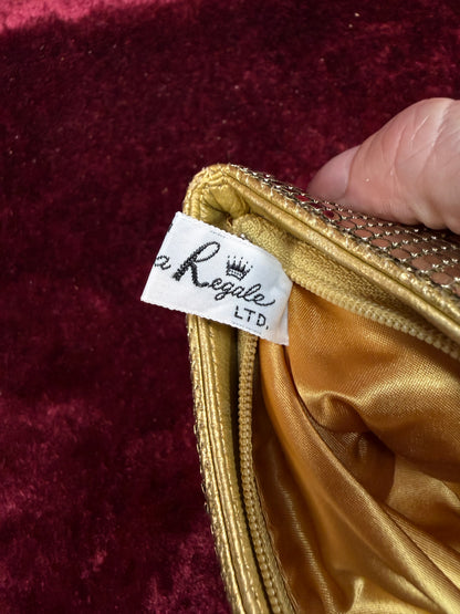 Vintage 1960s Metallic Gold Mesh Clutch / Evening Purse - Regale - Hong Kong