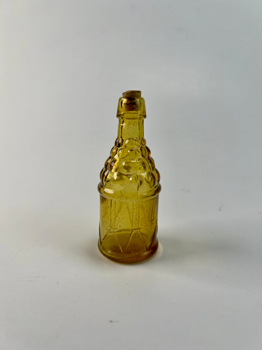 Vintage Miniature Glass Bottle - Grape Bitters - Amber - Made In Taiwan