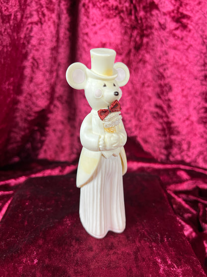 Vintage Perfume Bottle Set - Anthropomorphic Mice Bride and Groom - Avon