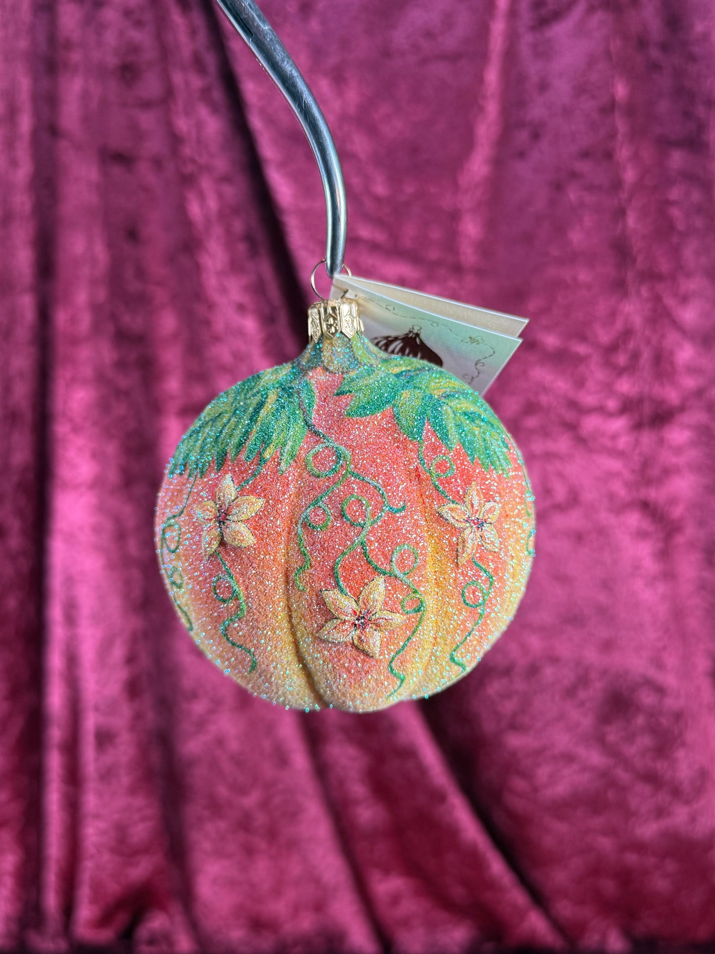 Vintage Christmas - Handblown Glass Ornament - Mouse Family In A Pumpkin - Patricia Breen - Poland
