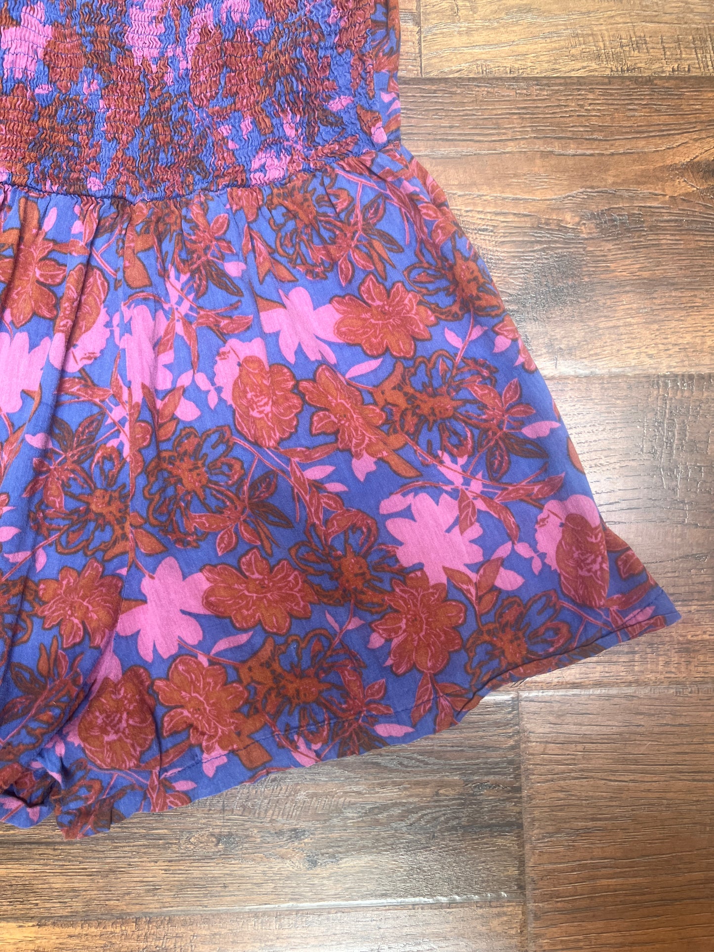 Clothing - Spaghetti Strap Romper - Pink And Blue Floral Print - Small - Fire Los Angeles