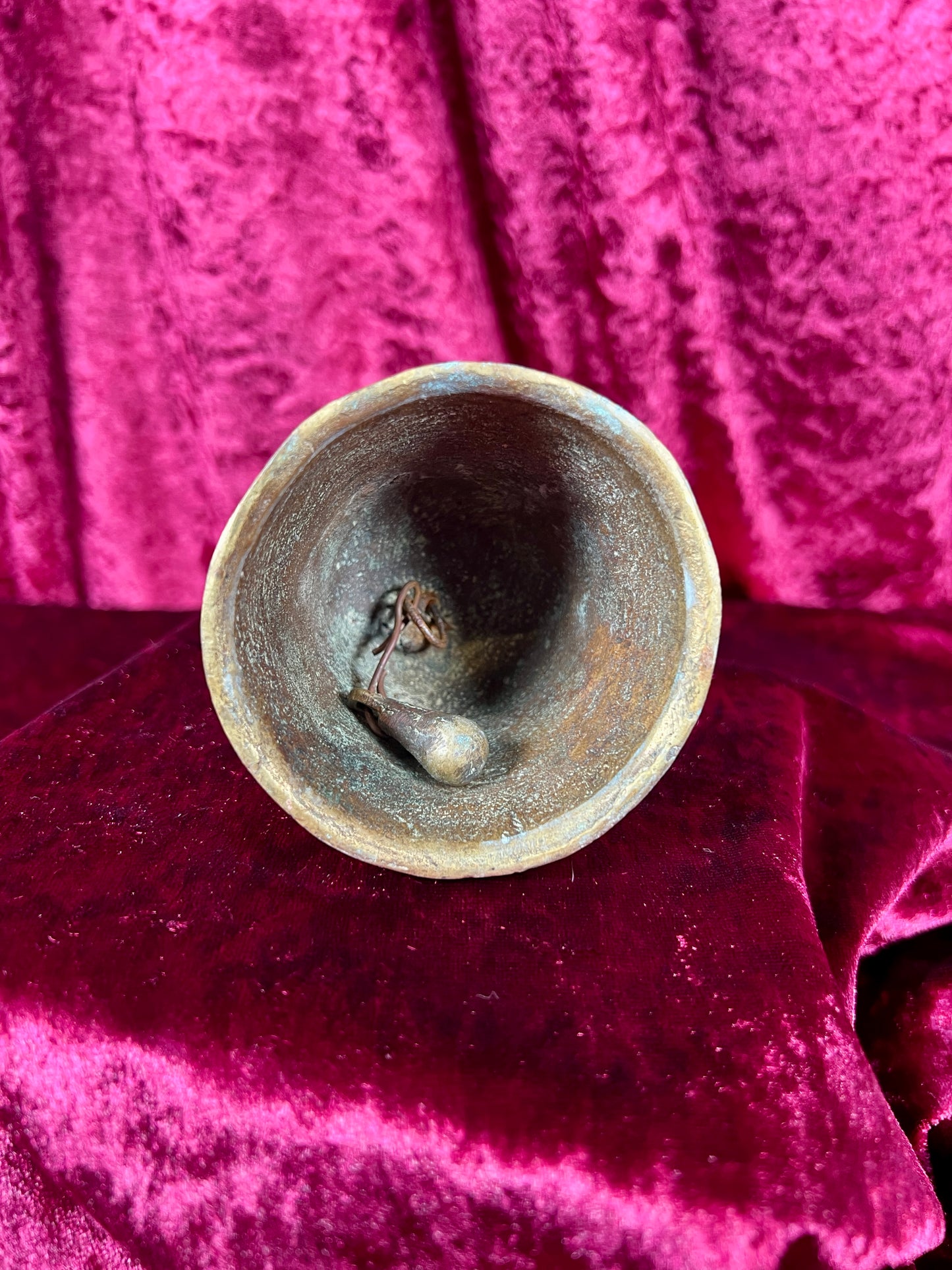 Vintage Religio - Antique Brass Sanctuary Bell - Raised Relief of The Twelve Apostles